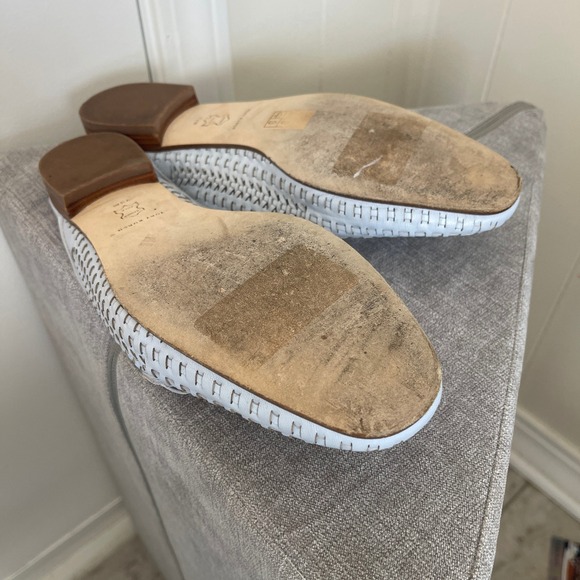 Tory Burch $348 Jessa Light Blue Woven‎ Leather Backless Loafers Women's 7.5M - Picture 10 of 10